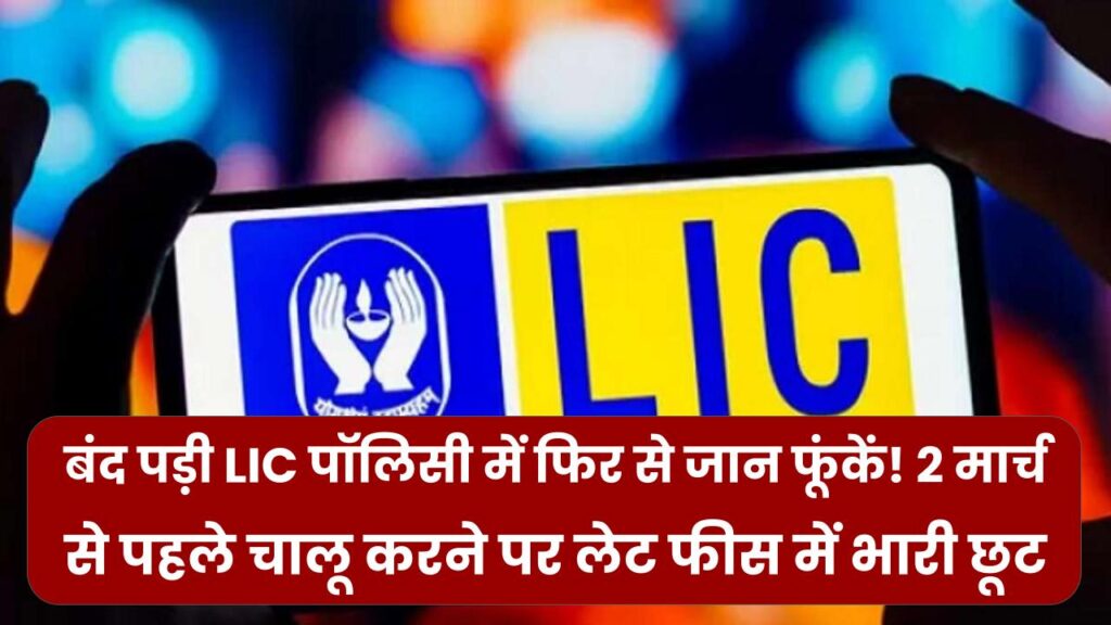 बंद पड़ी LIC पॉलिसी में फिर से जान फूंकें! 2 मार्च से पहले चालू करने पर लेट फीस में भारी छूट; ये मौका दोबारा नहीं मिलेगा।